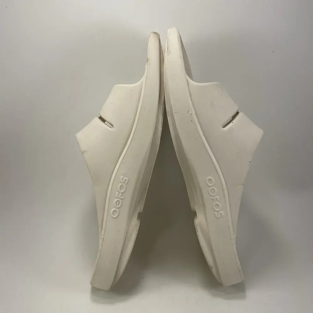 Oofos OOahh Slide Sandals Mens Size 10 Off White Comfort Recovery, Womens 12